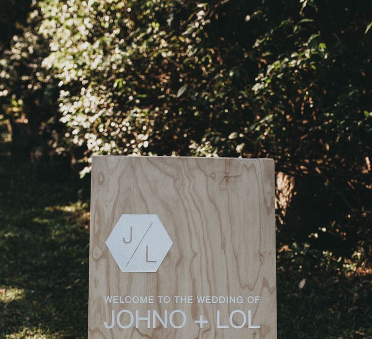 Wooden Wedding Sign | Outdoor Woodland Ceremony & Jex Estate Reception in South Africa | Michigan Behn Photography