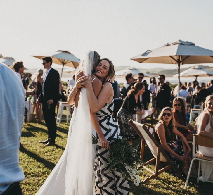 Bride in Bespoke Julia Ferrandi Backless Wedding Gown | Outdoor Woodland Ceremony & Jex Estate Reception in South Africa | Michigan Behn Photography