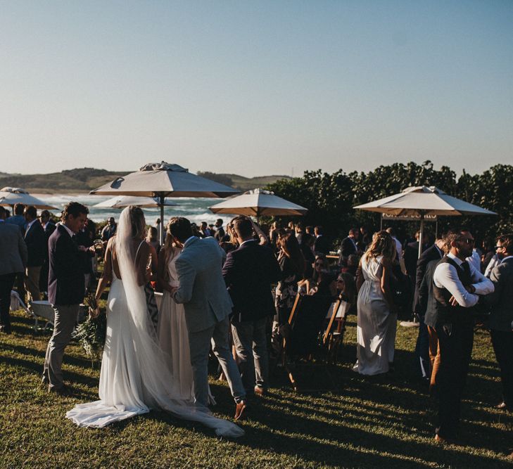 Bride in Bespoke Julia Ferrandi Backless Wedding Gown | Outdoor Woodland Ceremony & Jex Estate Reception in South Africa | Michigan Behn Photography