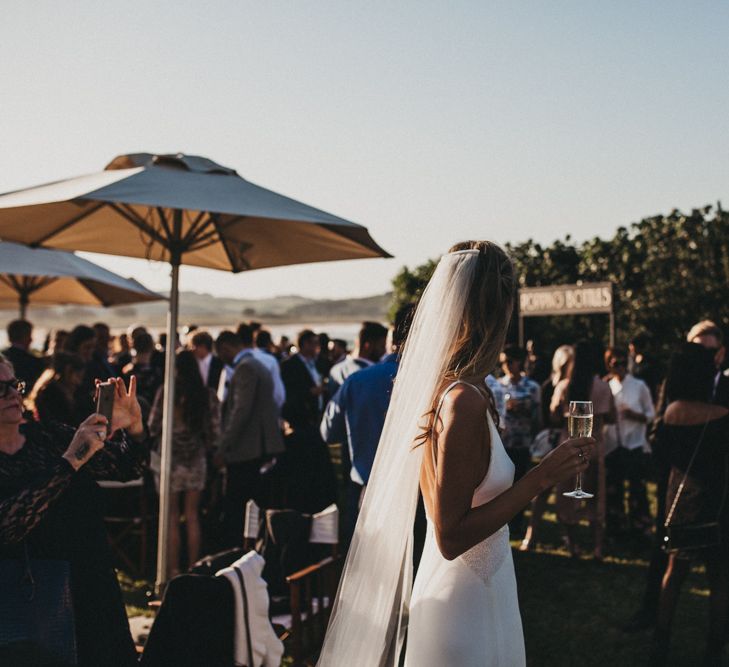 Bride in Bespoke Julia Ferrandi Backless Wedding Gown | Outdoor Woodland Ceremony & Jex Estate Reception in South Africa | Michigan Behn Photography