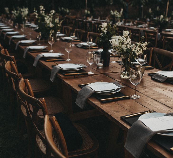 Tablescape |Outdoor Woodland Ceremony & Jex Estate Reception in South Africa | Michigan Behn Photography