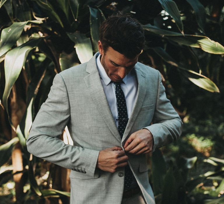 Groom in Grey Woolworth Suit | Outdoor Woodland Ceremony & Jex Estate Reception in South Africa | Michigan Behn Photography