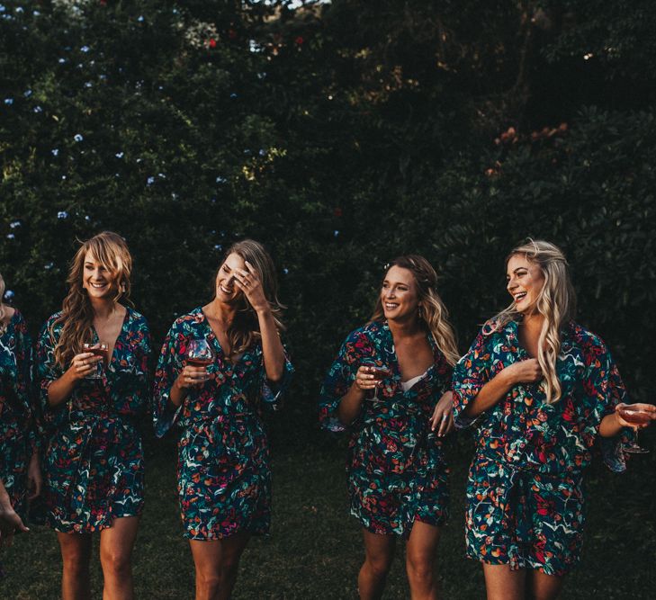 Bridesmaids in Matching Robes | Outdoor Woodland Ceremony & Jex Estate Reception in South Africa | Michigan Behn Photography