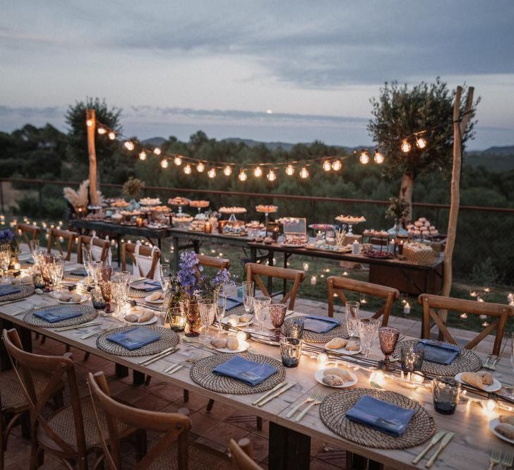 Cosmic Inspired Destination Wedding Barcelona With Epic Dessert Table & Outdoor Woodland Ceremony With Pampas Grass Planning Paloma Cruz Images Pablo Laguia