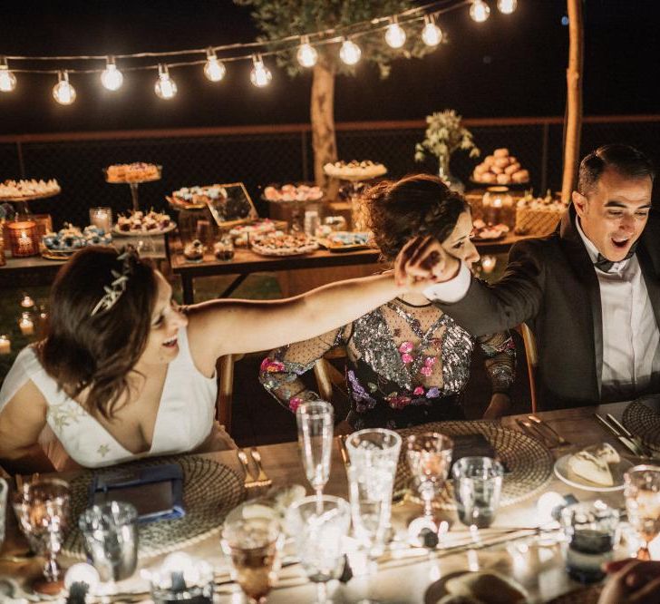 Cosmic Inspired Destination Wedding Barcelona With Epic Dessert Table & Outdoor Woodland Ceremony With Pampas Grass Planning Paloma Cruz Images Pablo Laguia