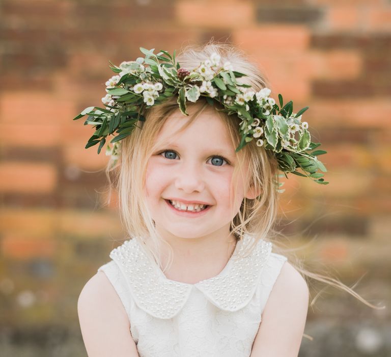 Flower Girl With Oversized Foliage Crown