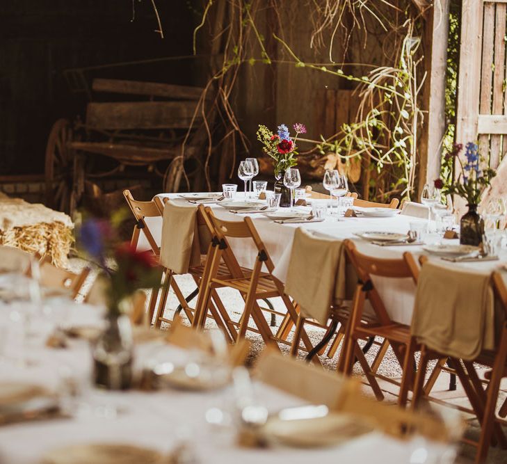 Rustic DIY Wedding In The Netherlands With Bride In Tea Length Vintage Gown And Images From Neil Jackson Photographic With Vintage Mint Green VW Beetle