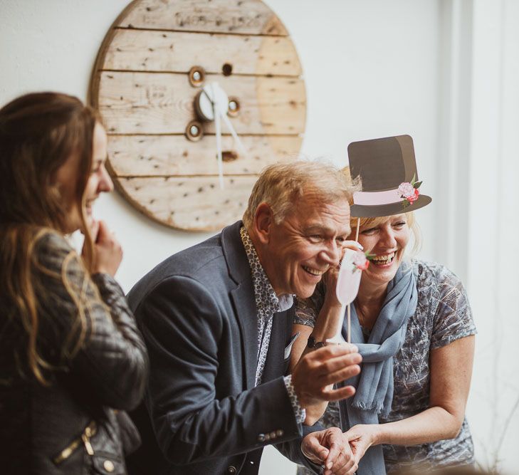 Rustic DIY Wedding In The Netherlands With Bride In Tea Length Vintage Gown And Images From Neil Jackson Photographic With Vintage Mint Green VW Beetle