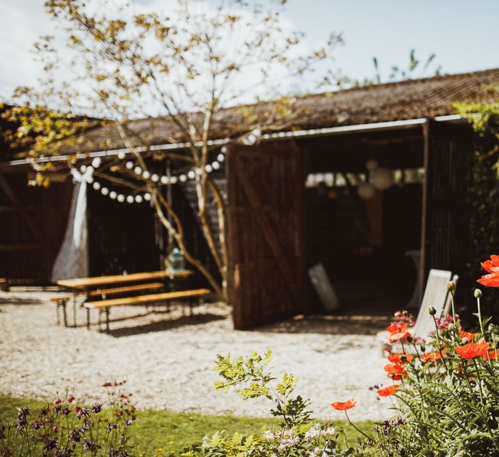 Rustic DIY Wedding In The Netherlands With Bride In Tea Length Vintage Gown And Images From Neil Jackson Photographic With Vintage Mint Green VW Beetle