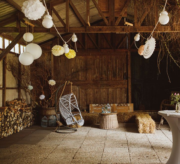 Rustic DIY Wedding In The Netherlands With Bride In Tea Length Vintage Gown And Images From Neil Jackson Photographic With Vintage Mint Green VW Beetle