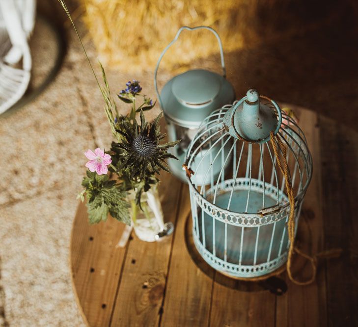 Rustic DIY Wedding In The Netherlands With Bride In Tea Length Vintage Gown And Images From Neil Jackson Photographic With Vintage Mint Green VW Beetle