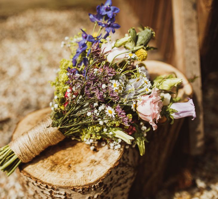 Rustic DIY Wedding In The Netherlands With Bride In Tea Length Vintage Gown And Images From Neil Jackson Photographic With Vintage Mint Green VW Beetle