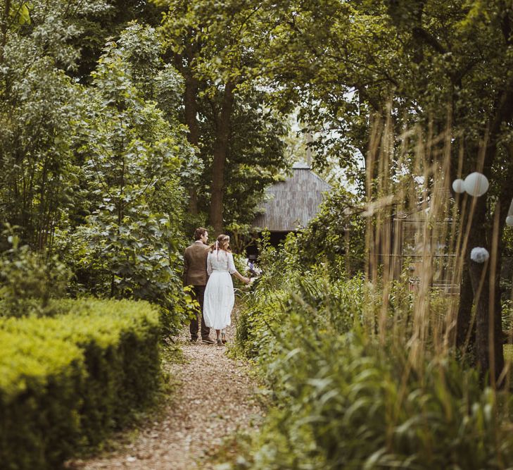 Rustic DIY Wedding In The Netherlands With Bride In Tea Length Vintage Gown And Images From Neil Jackson Photographic With Vintage Mint Green VW Beetle