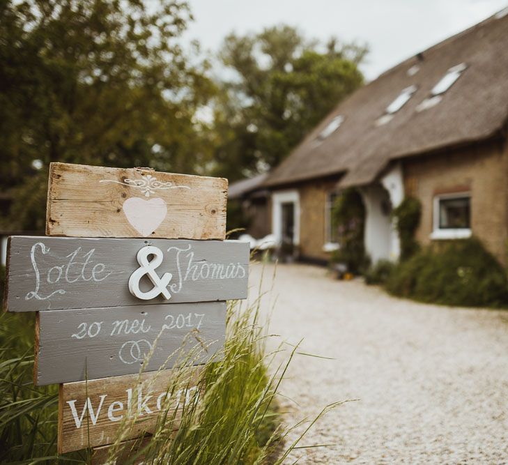 Rustic DIY Wedding In The Netherlands With Bride In Tea Length Vintage Gown And Images From Neil Jackson Photographic With Vintage Mint Green VW Beetle