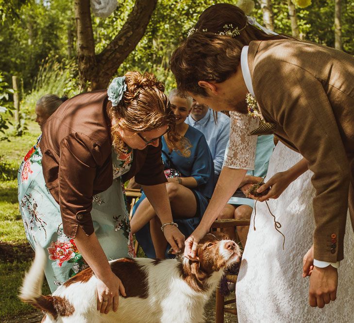 Rustic DIY Wedding In The Netherlands With Bride In Tea Length Vintage Gown And Images From Neil Jackson Photographic With Vintage Mint Green VW Beetle