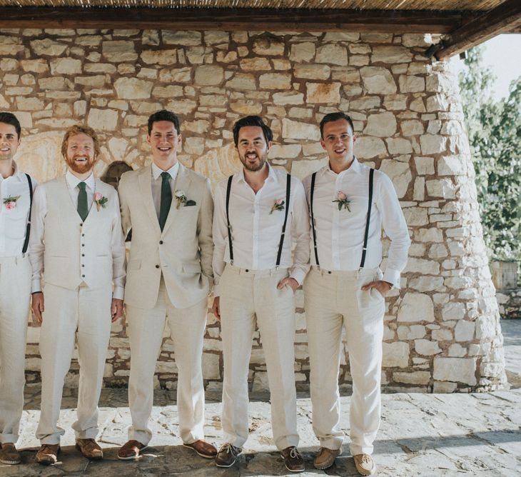 Groomswear // Light Suits With Braces For Destination Wedding