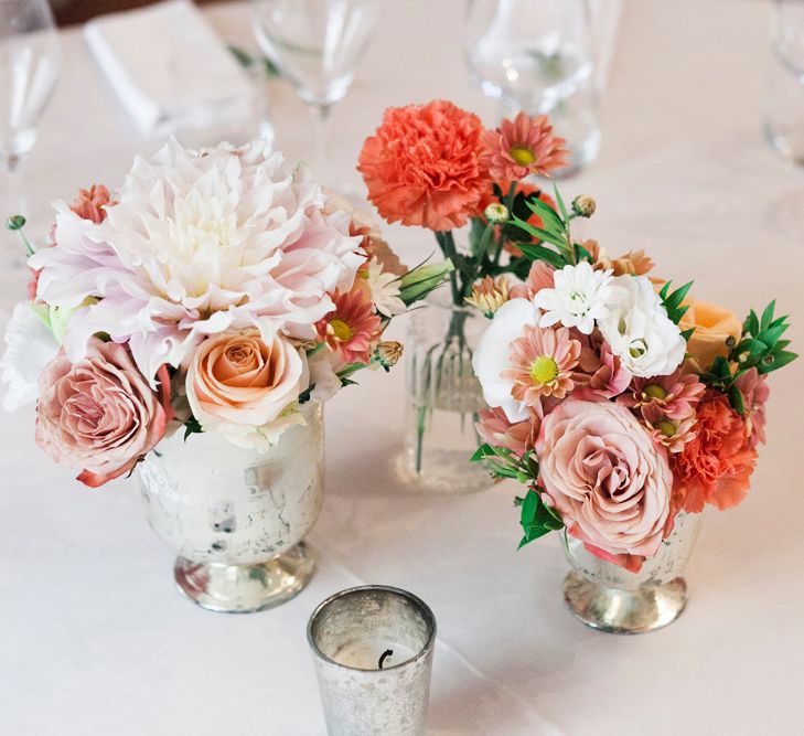 Coral & Peach Floral Centrepieces