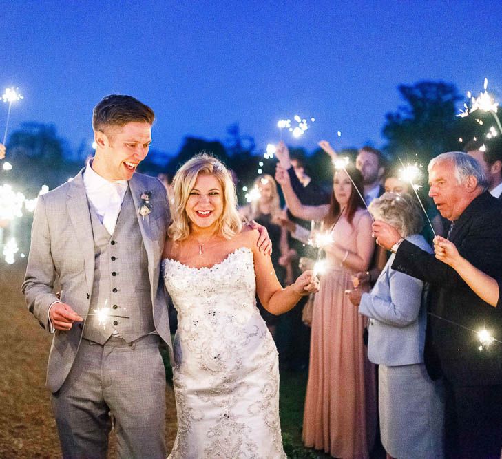 Sparkler Exit | The Secret Garden Wedding Venue in Essex | White Stag Wedding Photography