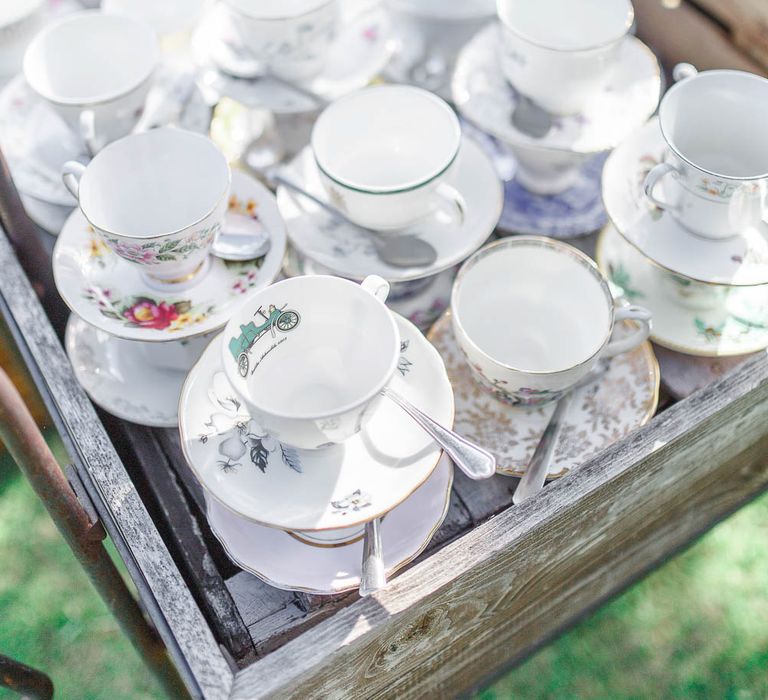 Vintage China Tea Cups | The Secret Garden Wedding Venue in Essex | White Stag Wedding Photography