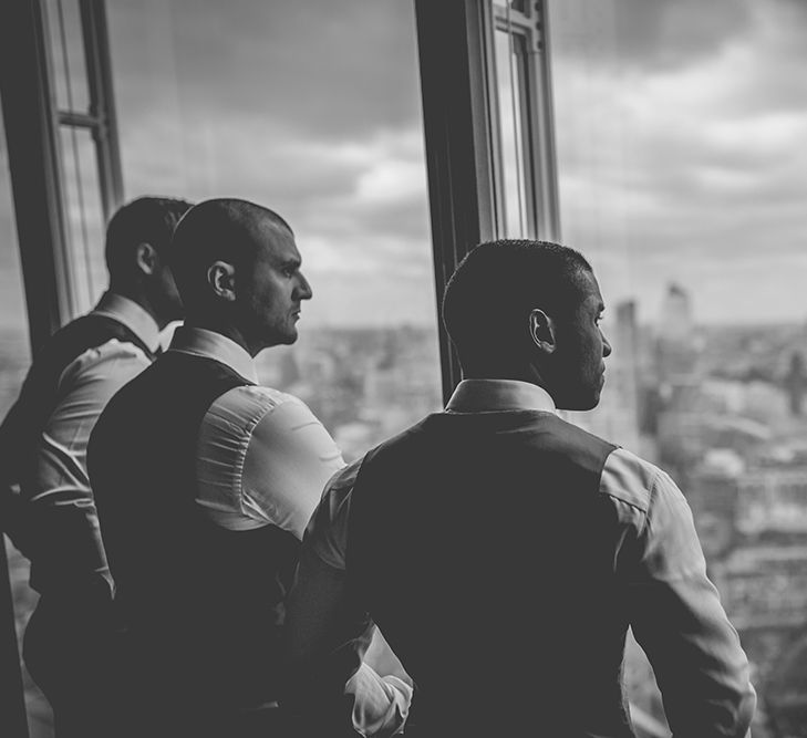 Groomsmen | Groom in The Bespoke Club Navy Blue Suit | Stylish London Wedding Planned by Revelry Events | Story + Colour Photography