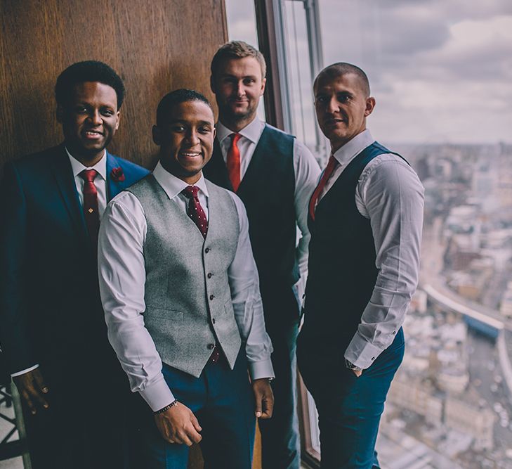 Groomsmen | Groom in The Bespoke Club Navy Blue Suit | Stylish London Wedding Planned by Revelry Events | Story + Colour Photography