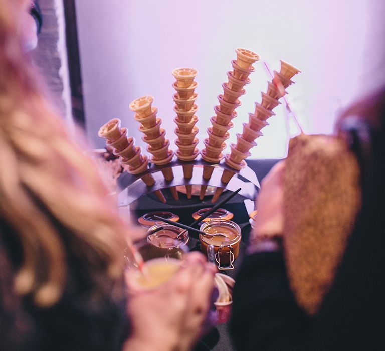 Ice Cream Station | Stylish London Wedding Planned by Revelry Events | Story + Colour Photography