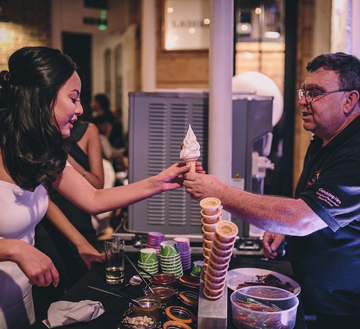 Ice Cream Station | Stylish London Wedding Planned by Revelry Events | Story + Colour Photography