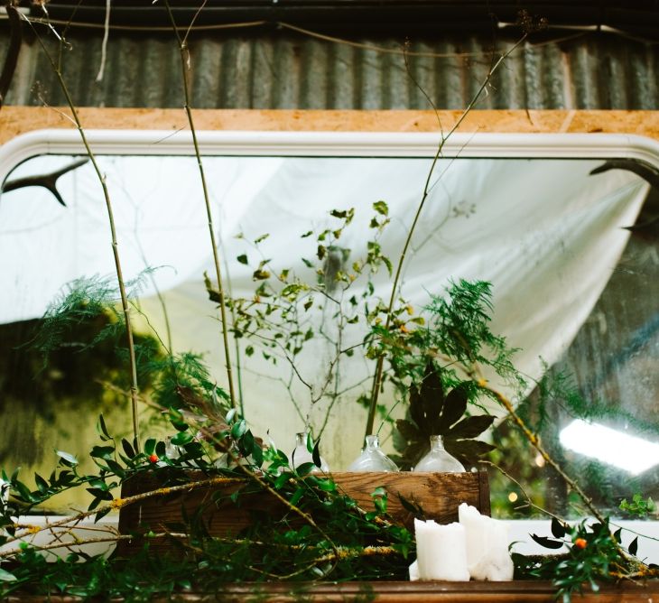 Botanical Barn Wedding In Scotland With An Abundance Of Foliage & Flowers With Bride In Vintage Gown By Elizabeth Avey & Images From Tub Of Jelly