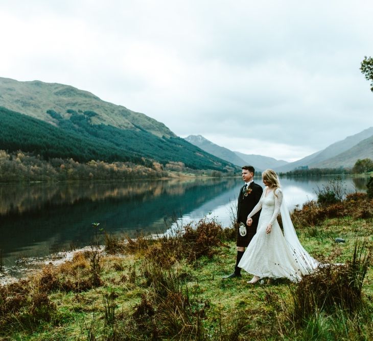 Botanical Barn Wedding In Scotland With An Abundance Of Foliage & Flowers With Bride In Vintage Gown By Elizabeth Avey & Images From Tub Of Jelly