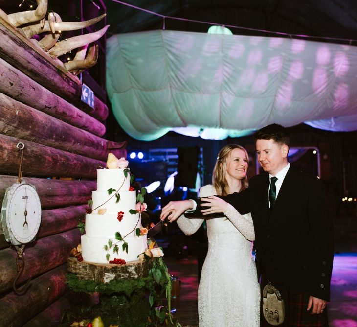 Botanical Barn Wedding In Scotland With An Abundance Of Foliage & Flowers With Bride In Vintage Gown By Elizabeth Avey & Images From Tub Of Jelly