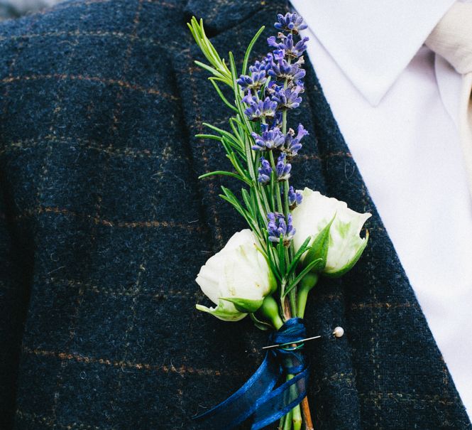 White & Purple Buttonhole