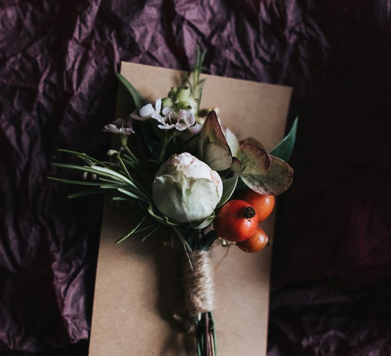 Buttonhole | Intimate Ceremony at Stoke Newington Town Hall | Miss Gen Photography