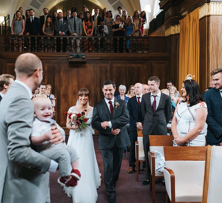 Bride in Cymbeline Wedding Dress | Groom in Bailey Nelson Suit | Intimate Ceremony at Stoke Newington Town Hall | Miss Gen Photography