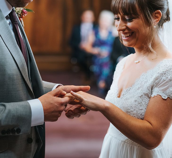 Bride in Cymbeline Wedding Dress | Groom in Bailey Nelson Suit | Intimate Ceremony at Stoke Newington Town Hall | Miss Gen Photography