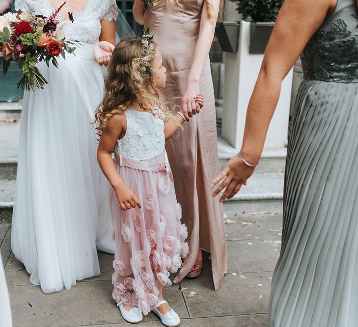 Bride in Cymbeline Wedding Dress | Bridesmaids in Different Dresses | Intimate Ceremony at Stoke Newington Town Hall | Miss Gen Photography