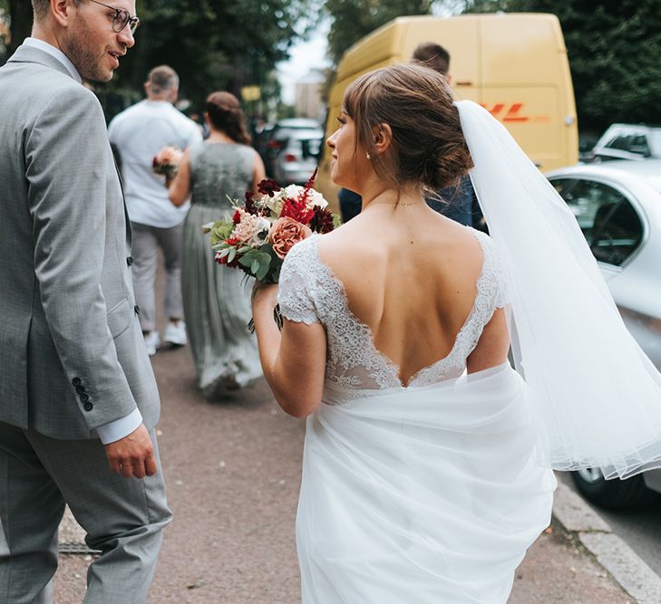 Bride in Cymbeline Wedding Dress | Groom in Bailey Nelson Suit | Laid Back Pub Wedding at The Londesborough | Miss Gen Photography