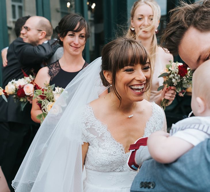 Bride in Cymbeline Wedding Dress | Groom in Bailey Nelson Suit | Laid Back Pub Wedding at The Londesborough | Miss Gen Photography