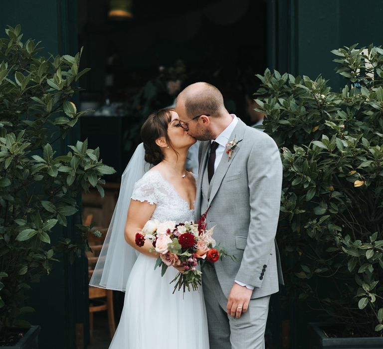 Bride in Cymbeline Wedding Dress | Groom in Bailey Nelson Suit | Laid Back Pub Wedding at The Londesborough | Miss Gen Photography