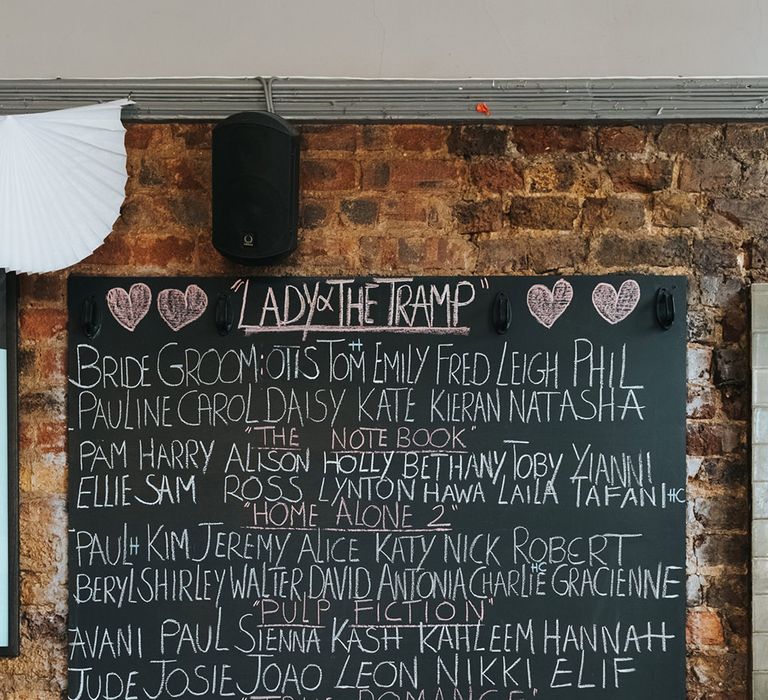 Chalkboard Table Plan | Laid Back Pub Wedding at The Londesborough | Miss Gen Photography