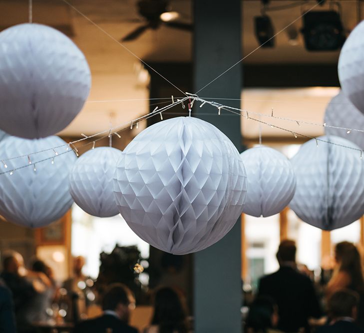 Honeycomb Balls Wedding Decor | Laid Back Pub Wedding at The Londesborough | Miss Gen Photography