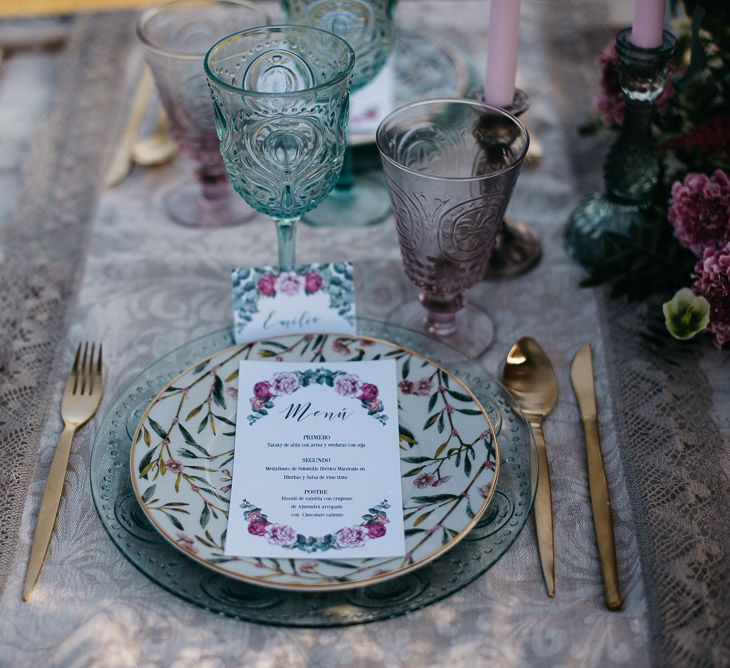 Floral Place Setting For Wedding