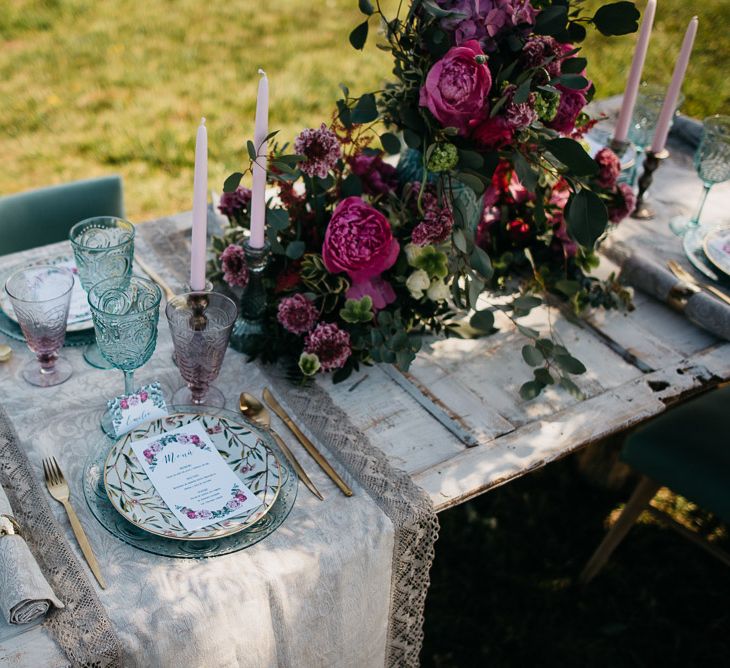 Floral Place Setting For Wedding