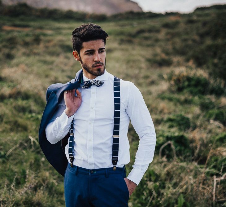 Groom In Bowtie & Braces