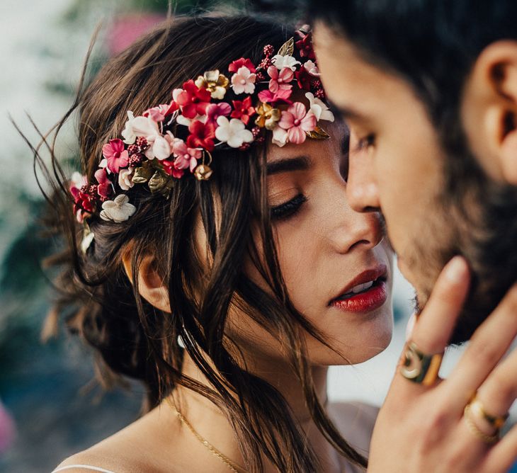 Engagement Shoot On The Cliffside In Asturias With Incredible Floral Ceremony Arch