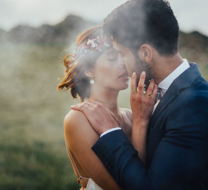 Engagement Shoot On The Cliffside In Asturias With Incredible Floral Ceremony Arch