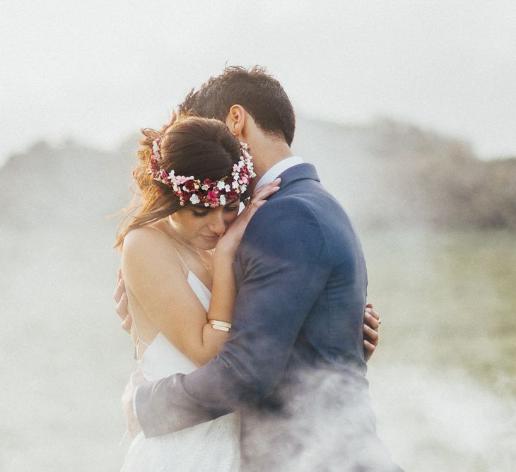 Engagement Shoot On The Cliffside In Asturias With Incredible Floral Ceremony Arch