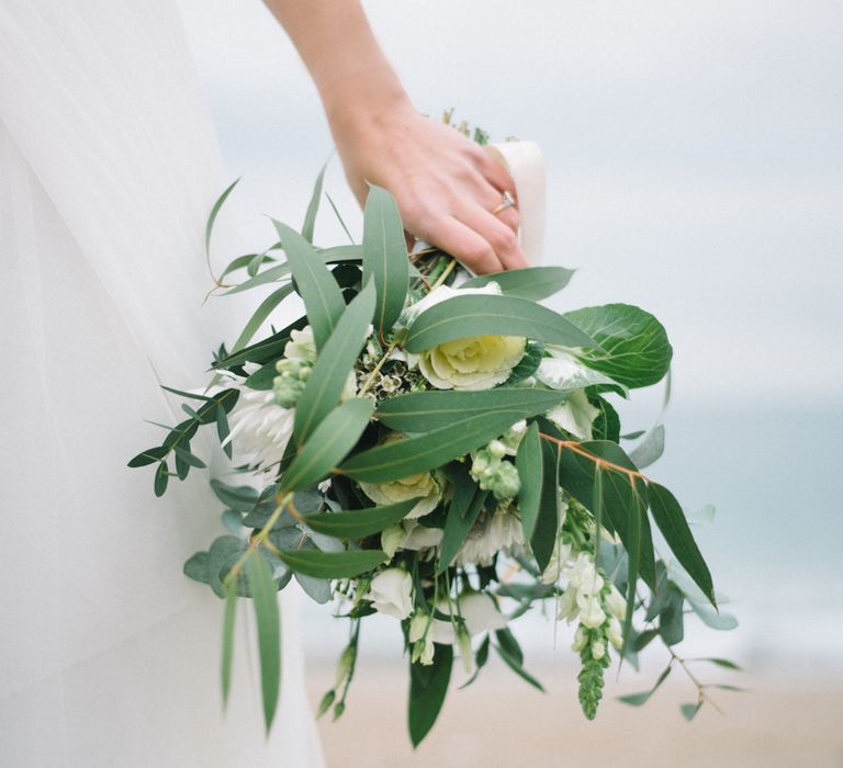 Green & White Wedding Bouquet