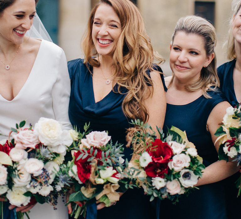 Bridesmaids in Navy Ghost Bridesmaid Dresses