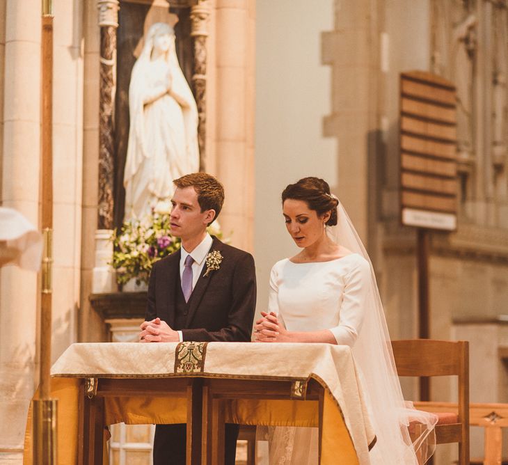 Catholic Church Ceremony at Sacred Heart in Wimbledon | Bride in JLM Couture Ti-Adora Wedding Dress | Groom in Moss Bros Suit | Matt Penberthy Photography