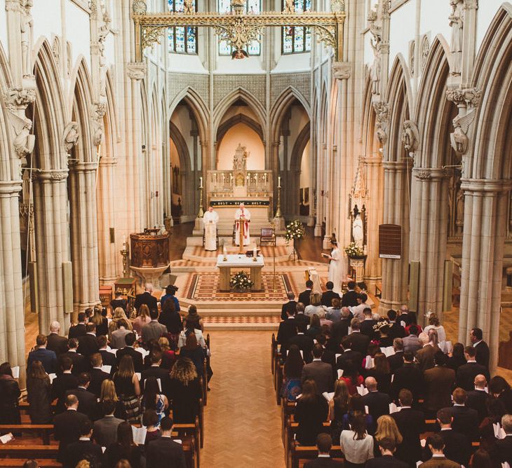 Catholic Church Ceremony at Sacred Heart in Wimbledon | Bride in JLM Couture Ti-Adora Wedding Dress | Groom in Moss Bros Suit | Matt Penberthy Photography